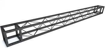 черная металлическая ферма с сечением 20 см и длиной 3 метра