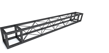 черная металлическая ферма с сечением 20 см и длиной 2 метра