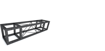 черная металлическая ферма с сечением 20 см и длиной 1 метр