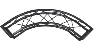 черная металлическая ферма с сечением 20 см (¼ circle)